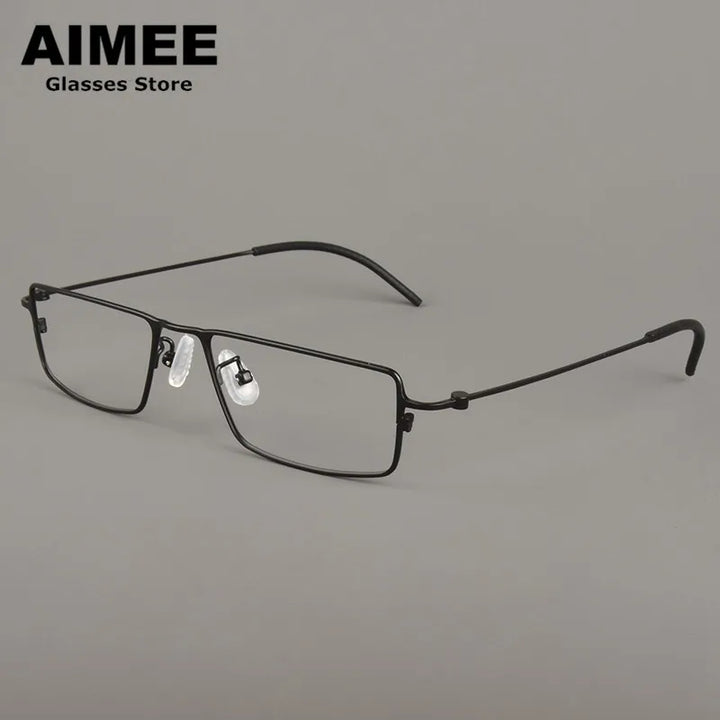 Aimee Unisex Full Rim Rectangle Screwless Titanium Eyeglasses 14555 Full Rim Aimee   