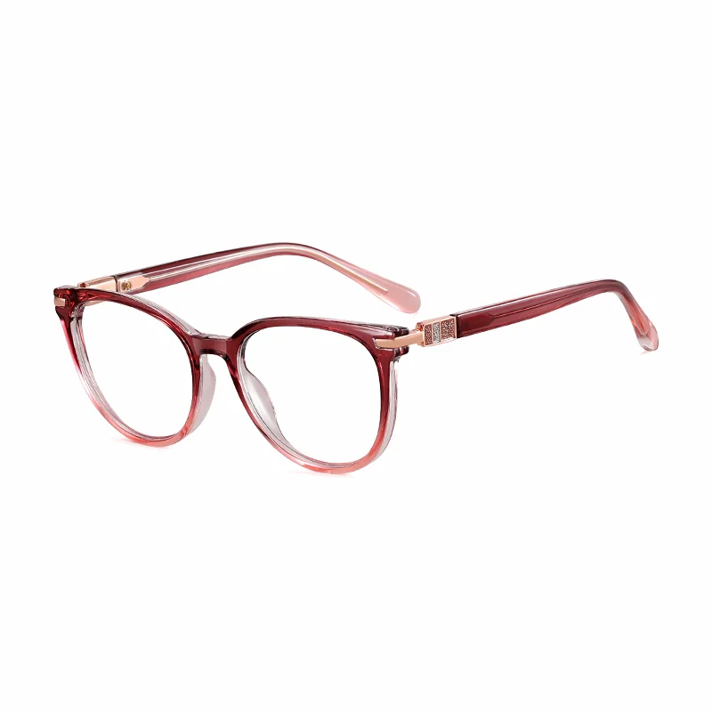 Ralferty Women's Full Rim Round Cat EyeTr 90 Acetate Eyeglasses 82162 Full Rim Ralferty C5 Purple Pink CHINA 