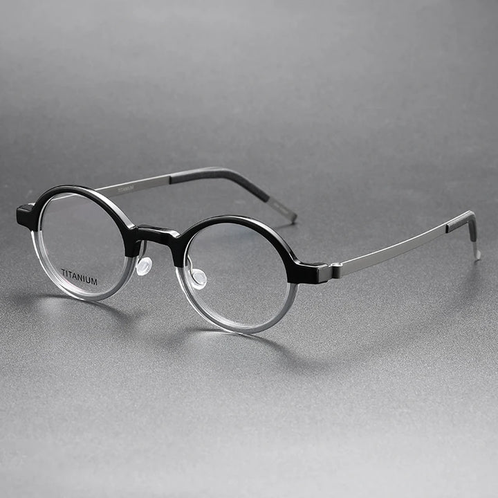 Bobbie Unisex Full Rim Round Titanium Eyeglasses 1810