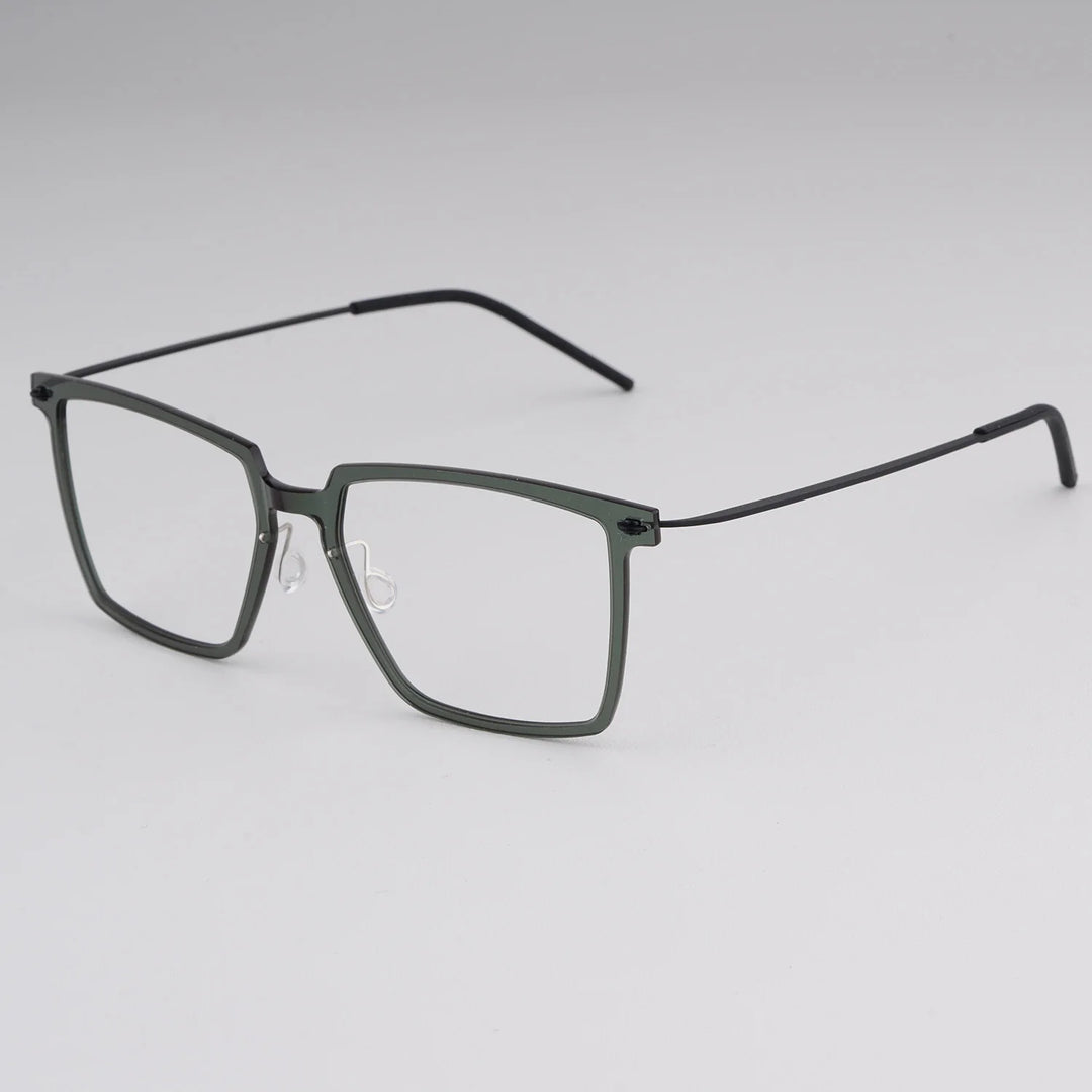 Bobbie Men's Full Rim Square Titanium Acetate Eyeglasses 616577