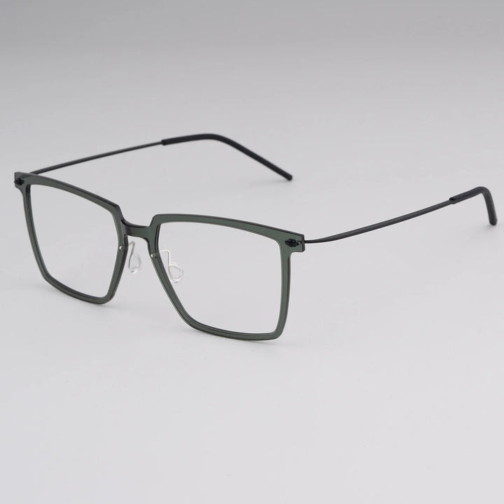 Bobbie Men's Full Rim Square Titanium Acetate Eyeglasses 616577