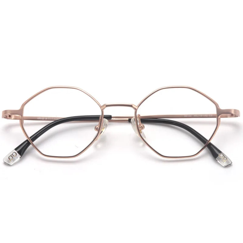 Muzz Women's Full Rim Polygon Oval Titanium Eyeglasses 88100