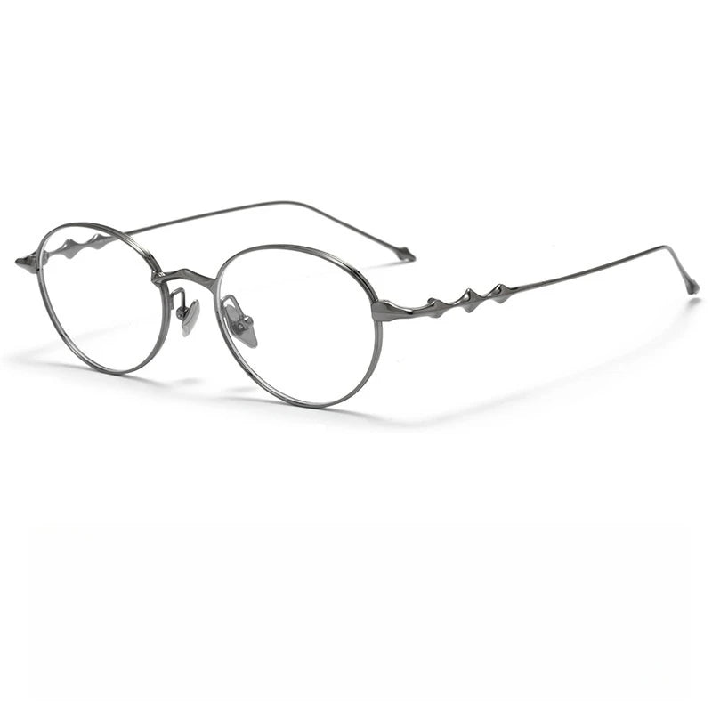 Yimaruili Unisex Full Rim Round Oval Titanium Eyeglasses 20852