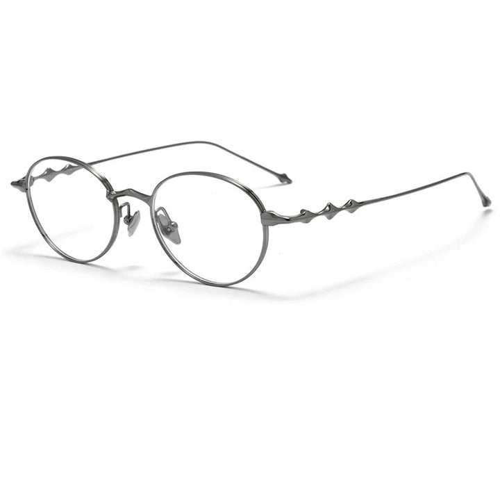 Yimaruili Unisex Full Rim Round Oval Titanium Eyeglasses 20852