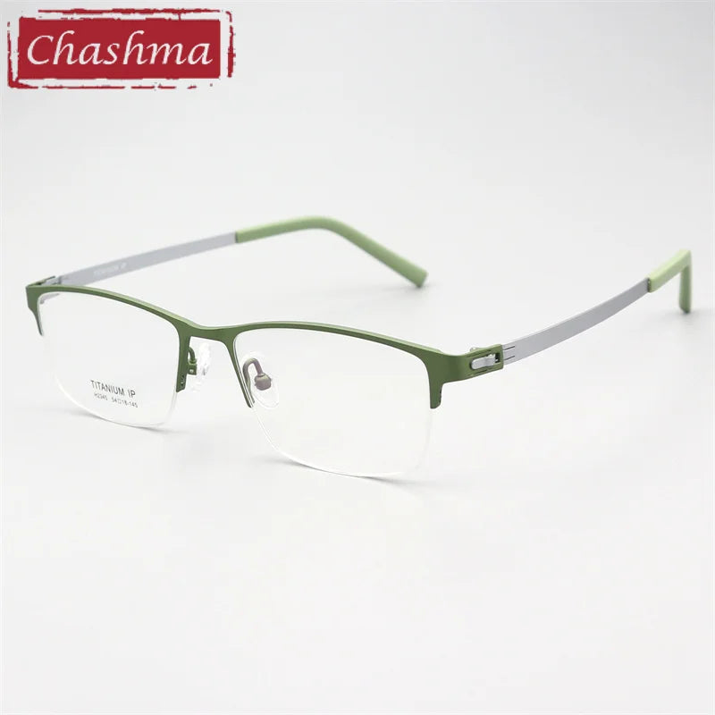 Chashma Unisex Semi Rim Square Screwless Titanium Eyeglasses 23459