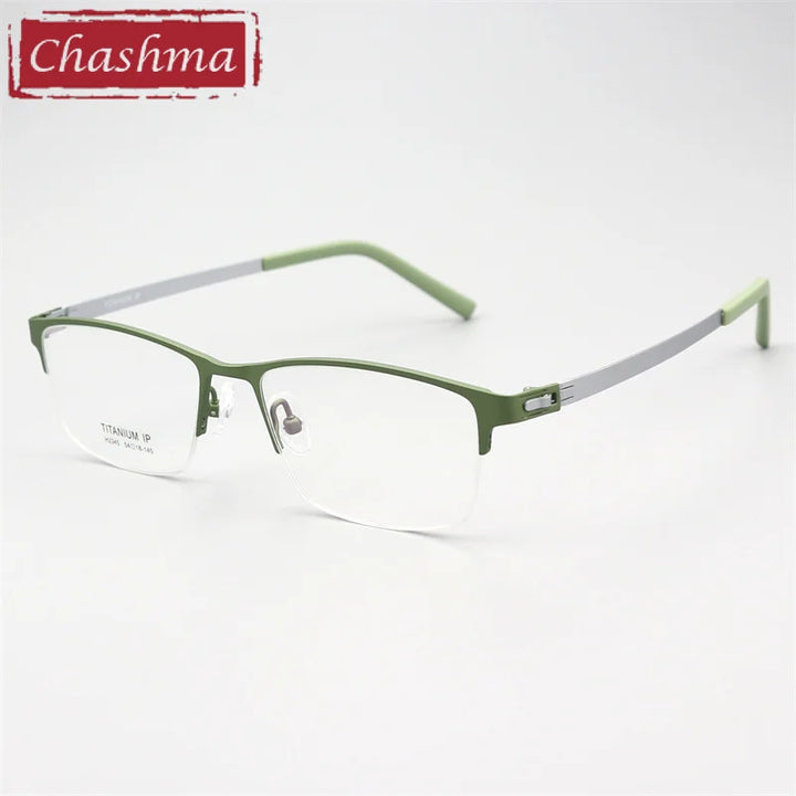 Chashma Men's Semi Rim Square Screwless Titanium Eyeglasses 772345.