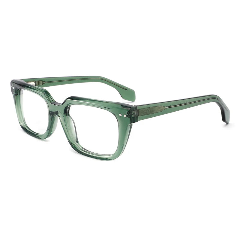 Gatenac Unisex Full Rim Square Brow Line Acetate Eyeglasses G1524 Full Rim Gatenac Green  