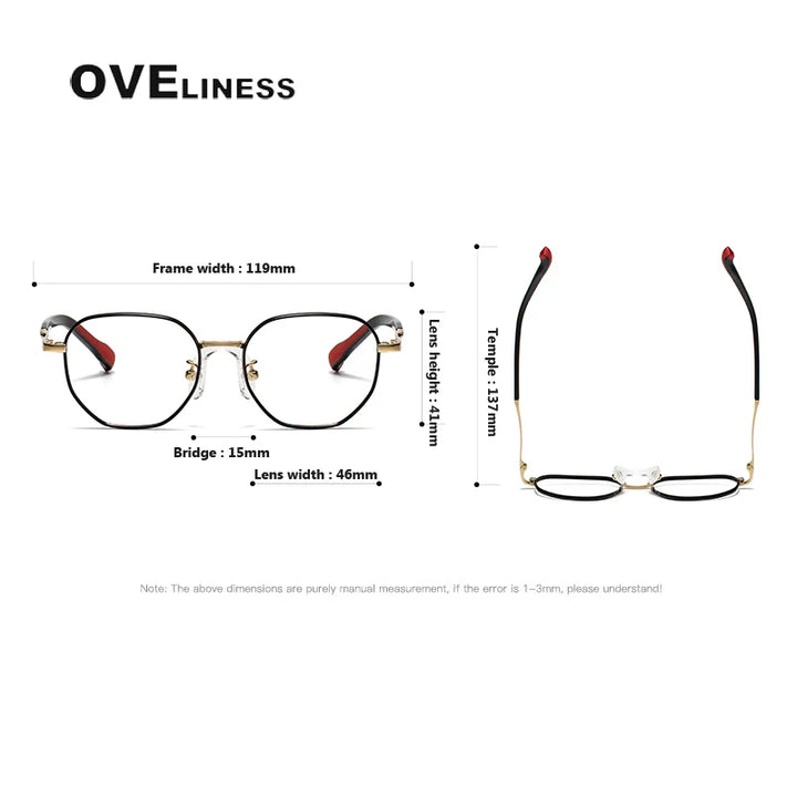 Oveliness Unisex Youth's Full Rim Oval Titanium Eyeglasses  O80942 Full Rim Oveliness   