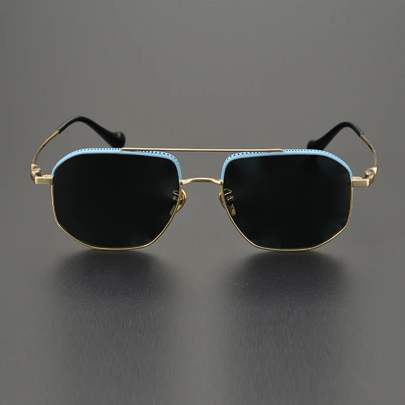 Bobbie Unisex Full Rim Pilot Titanium Polarized Sunglasses 1350Z