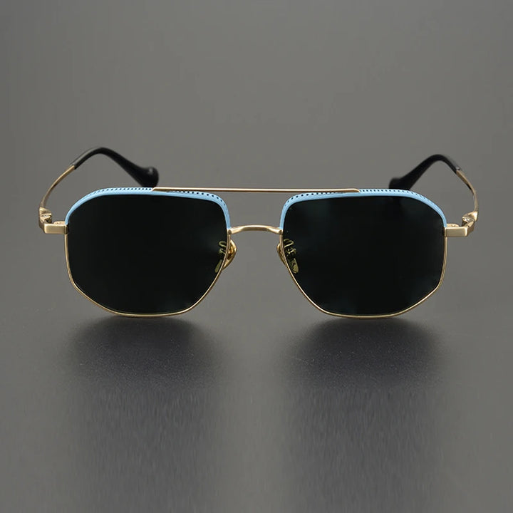 Bobbie Unisex Full Rim Pilot Titanium Polarized Sunglasses 1350Z