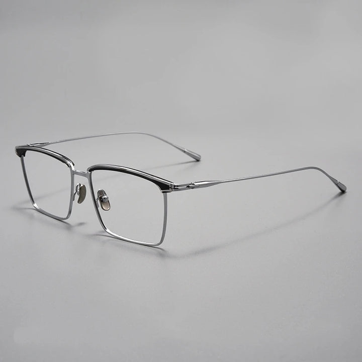 Yimaruili Men's Full Rim Square Acetate Titanium Eyeglasses 88876