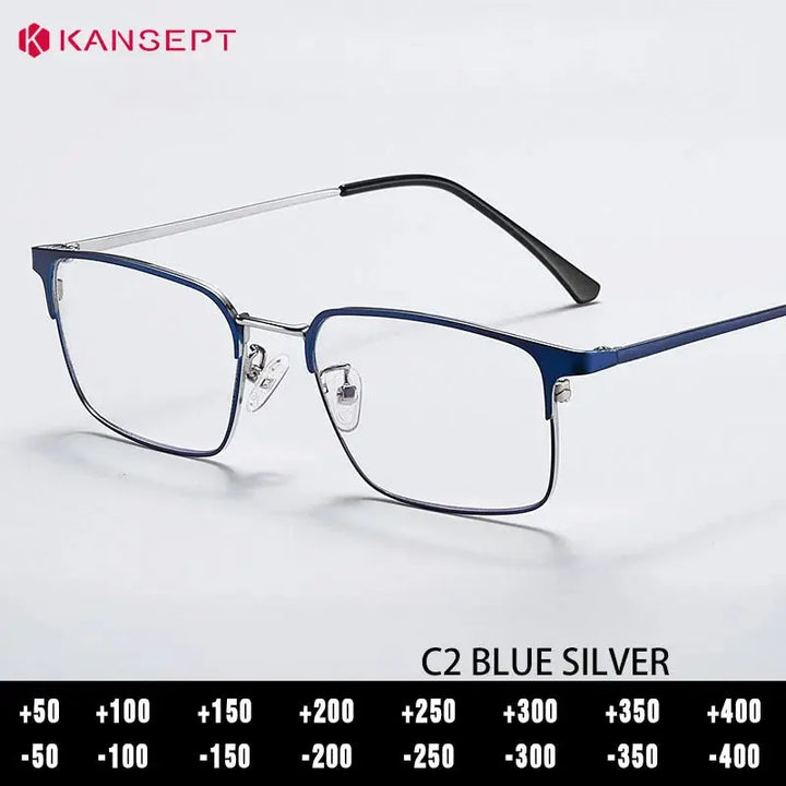 Kansept Unisex Full Rim Square Titanium Frames 202300 FuzWeb