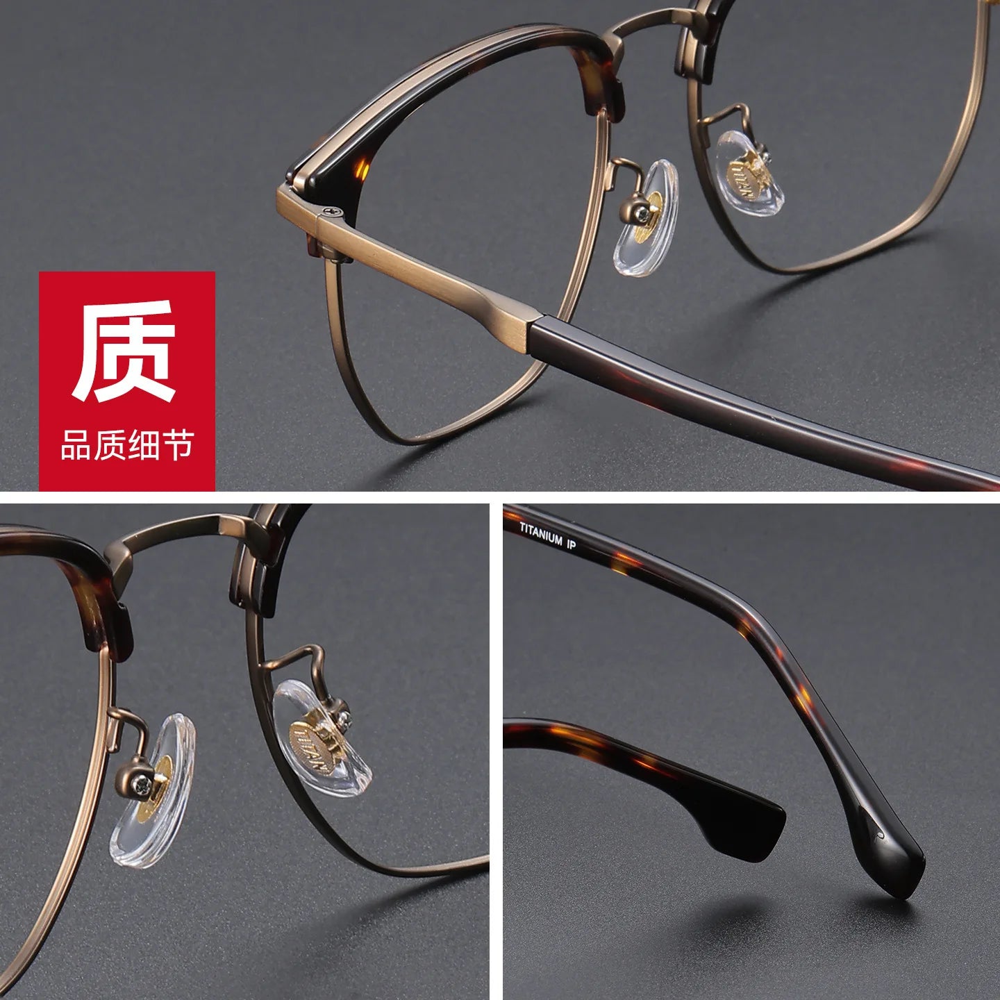 Zirosat Men's Full Rim Acetate Titanium Prescription Eyeglasses 8052 - view 2