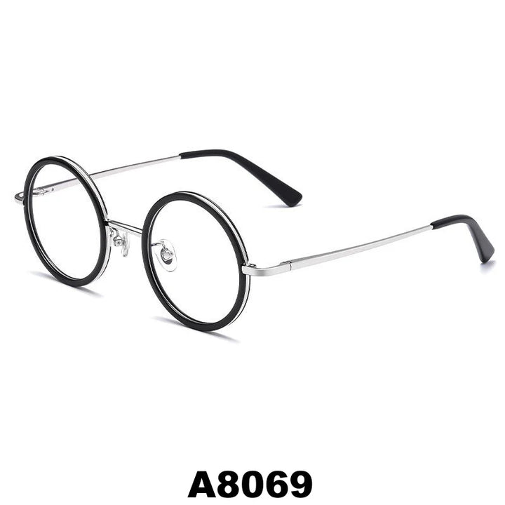 Yimaruili Unisex Full Rim Round Pure Titanium Eyeglasses A8068/A8069 — view 8 | Yimaruili at FuzWeb