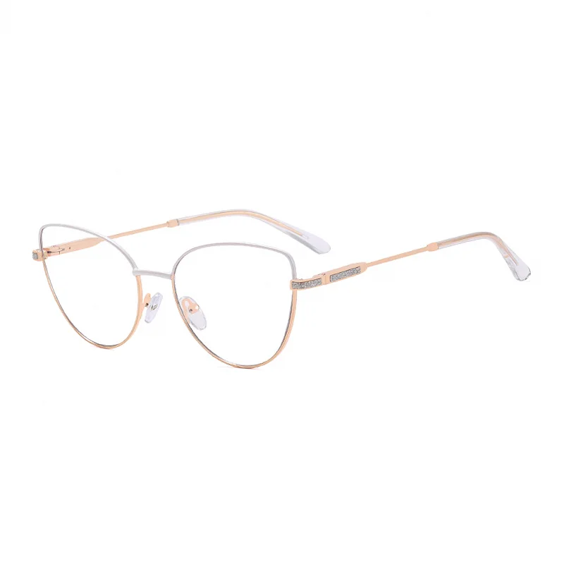 Ralferty Women's Full Rim Square Cat Eye Alloy Eyeglasses R82149 Full Rim Ralferty C8 White CHINA 