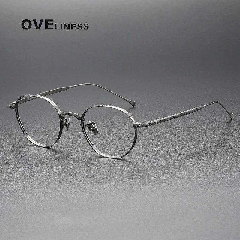 Oveliness Unisex Full Rim Oval Square Titanium Eyeglasses 49163