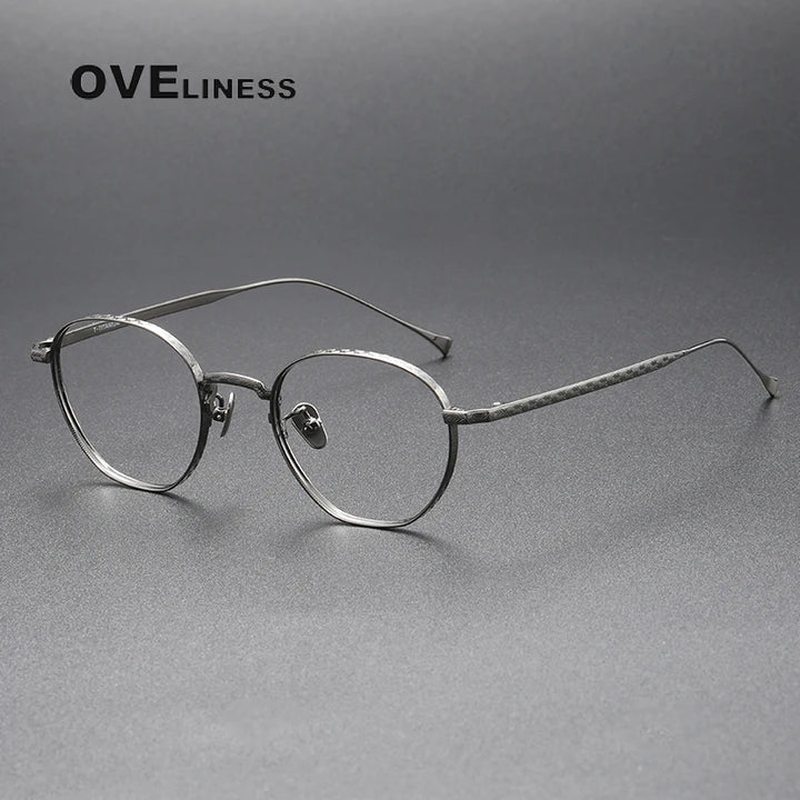 Oveliness Unisex Full Rim Oval Square Titanium Eyeglasses 49163