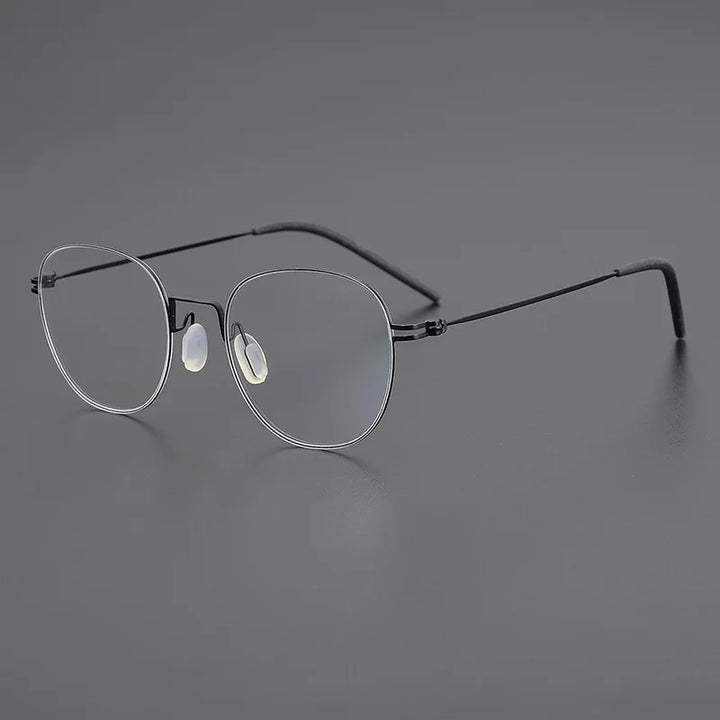 Black Mask Women's Full Rim Oval Screwless Titanium Eyeglasses 199892
