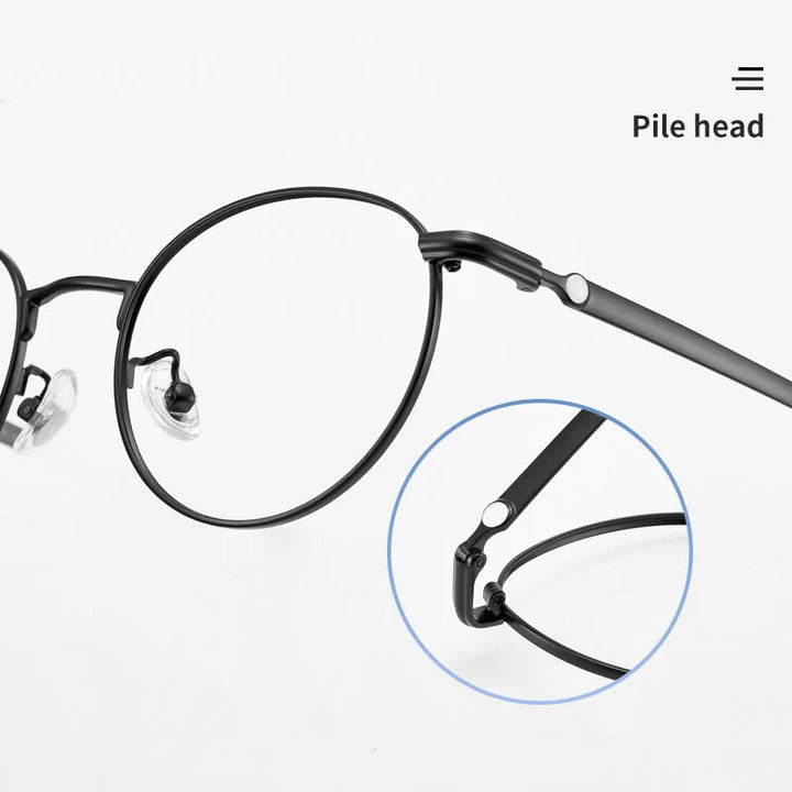 Hdcrafter Unisex Full Rim Round Titanium Eyeglasses 0172O Full Rim Hdcrafter Eyeglasses   