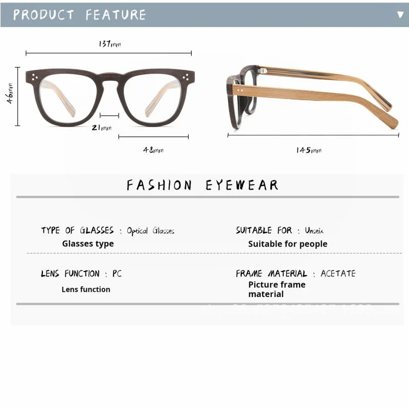 Momoja Women's Full Rim Square Brow Line Acetate Eyeglasses 778182