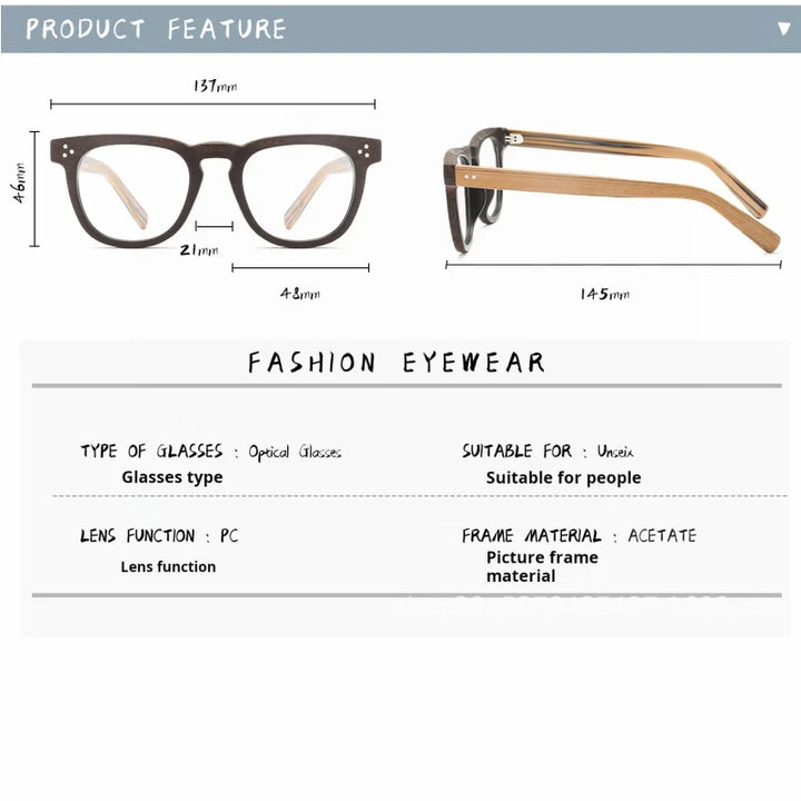 Momoja Women's Full Rim Square Brow Line Acetate Eyeglasses 778182