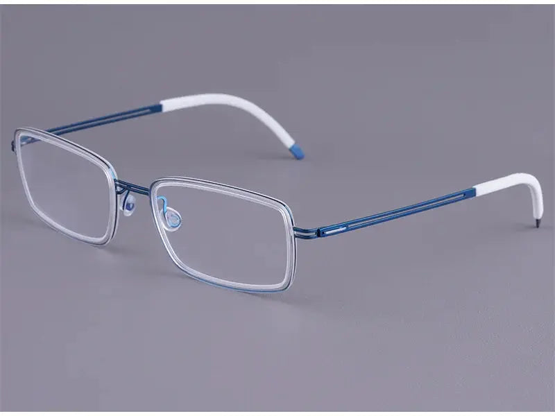 Bobbie 462634 Women’s Screwless Full Rim Square Acetate Titanium Frames — view 1 | Bobbie at FuzWeb