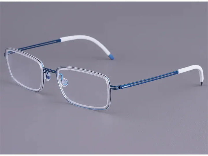 Bobbie 462634 Women’s Screwless Full Rim Square Acetate Titanium Frames — view 1 | Bobbie at FuzWeb