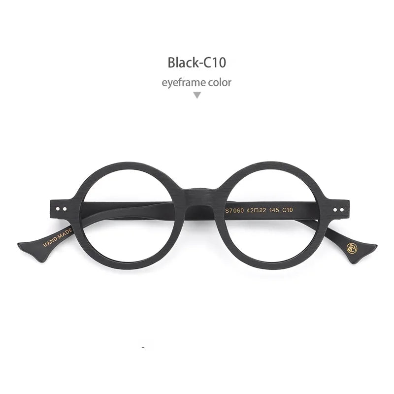 Hdcrafter PS7060 unisex round acetate prescription eyeglasses — view 5