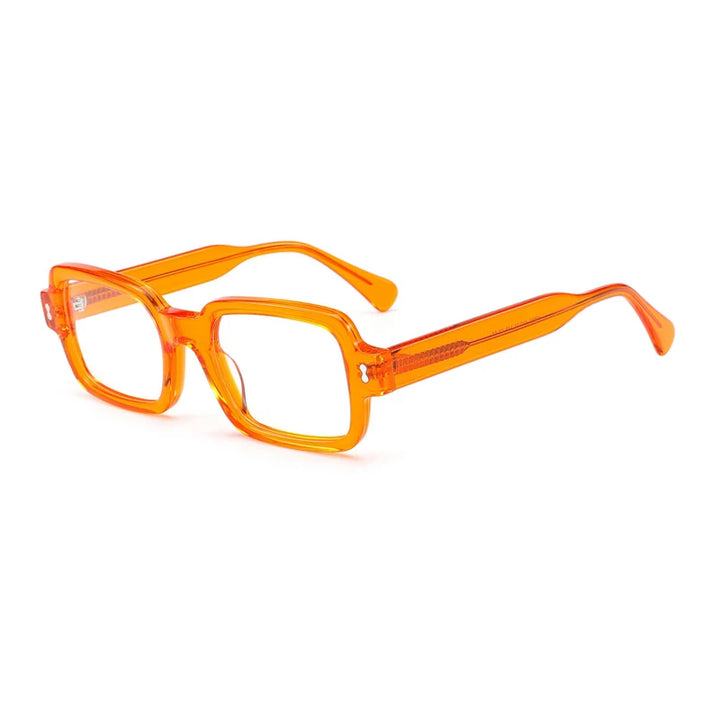 Gatenac Unisex Full Rim Square Acetate Eyeglasses Gxyj-1179 Full Rim Gatenac Orange  