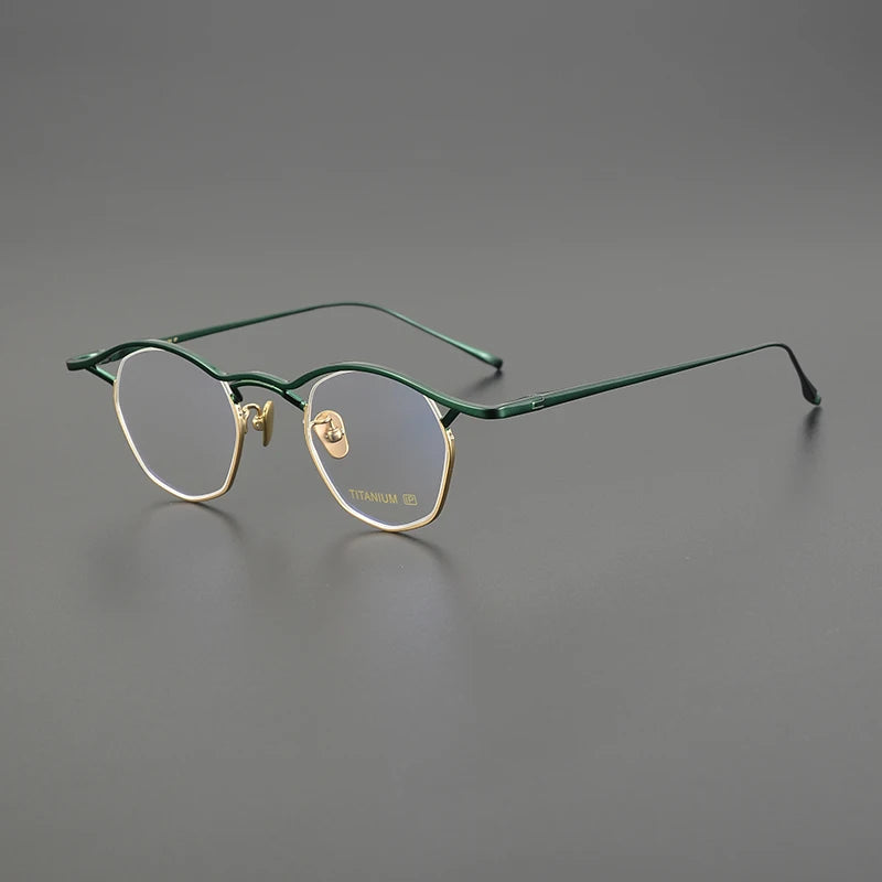 Gatenac Unisex Full Rim Square Titanium Eyeglasses Gxyj1486 Full Rim Gatenac Green  