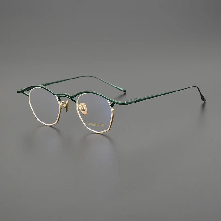 Gatenac Unisex Full Rim Square Titanium Eyeglasses Gxyj1486 Full Rim Gatenac Green  