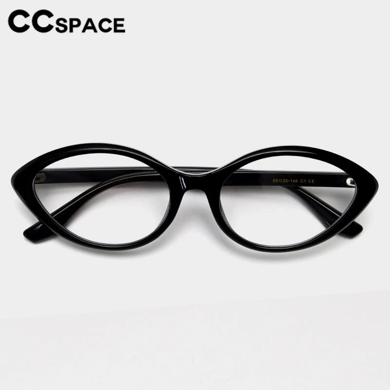 CCspace Women's Full Rim Oval Cat Eye Tr 90 Titanium Eyeglasses 301221 Full Rim CCSpace   