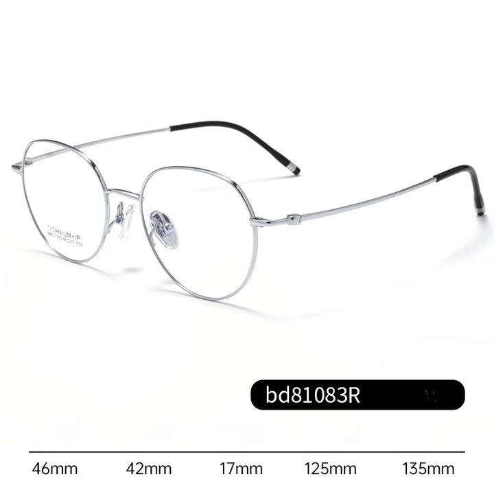 Xbora Women's Small Full Rim Flat Top Oval Titanium Eyeglasses  81083