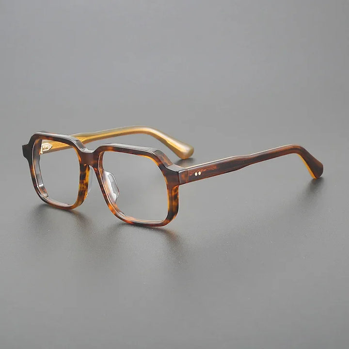 Hewei Unisex Full Rim Flat Top Square Acetate Eyeglasses 14816 Full Rim Hewei   