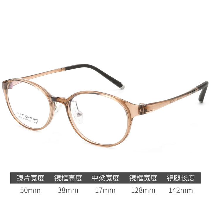 Gmei Optical 1218LS women's oval TR-90 titanium prescription eyeglasses — view 5