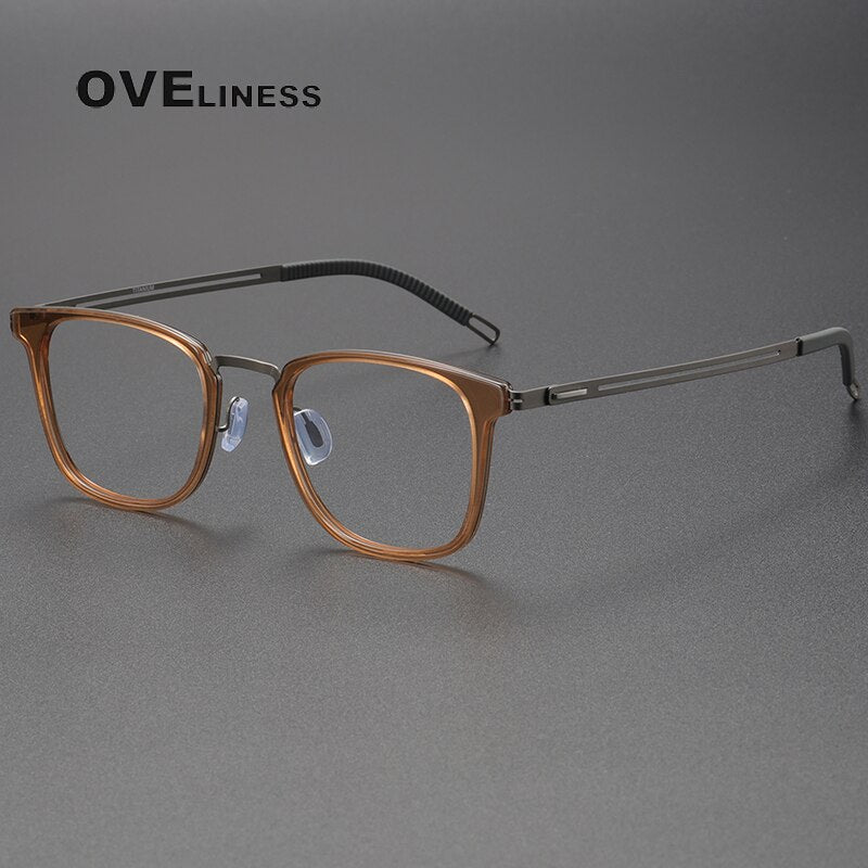 Oveliness Unisex Full Rim Square Titanium Eyeglasses 8202308 Full Rim Oveliness   