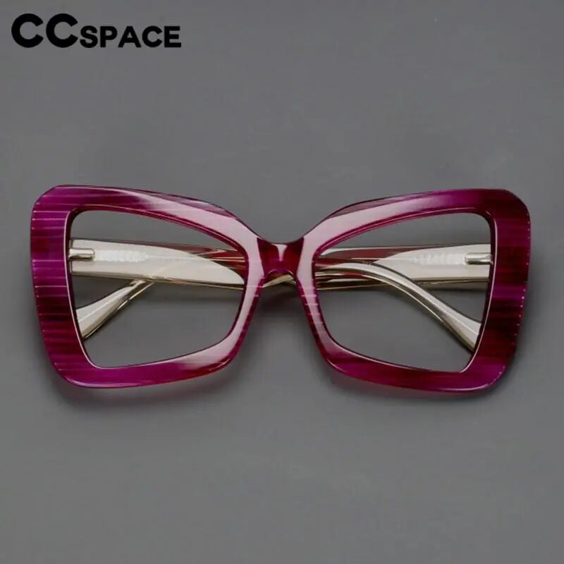 CCspace Women's Full Rim Oversized Butterfly Acetate Hyperopic Reading Glasses R54066 Reading Glasses CCspace