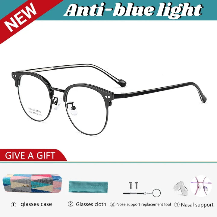 Vicky Men's Full Rim Oval Alloy Acetate Reading Glasses 8037 Reading Glasses Vicky -100 8037-C4