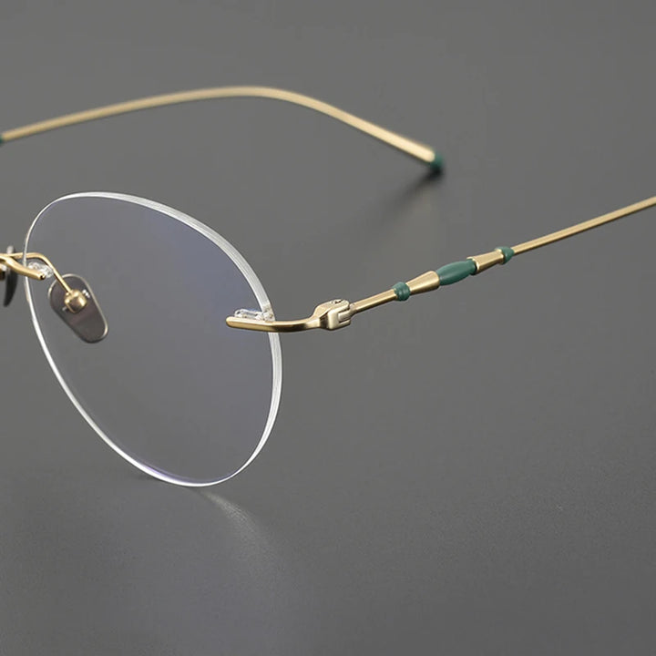 Aimee Men's Rimless Oval Round Titanium Eyeglasses 5931 Rimless Aimee   