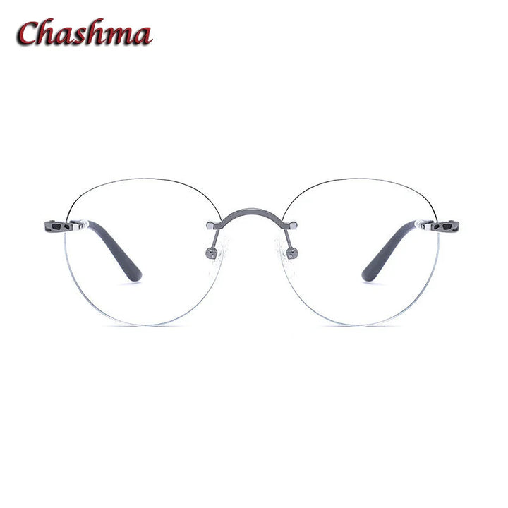 Chashma Ochki Unisex Rimless Round Titanium Eyeglasses 2290 Rimless Chashma Ochki   