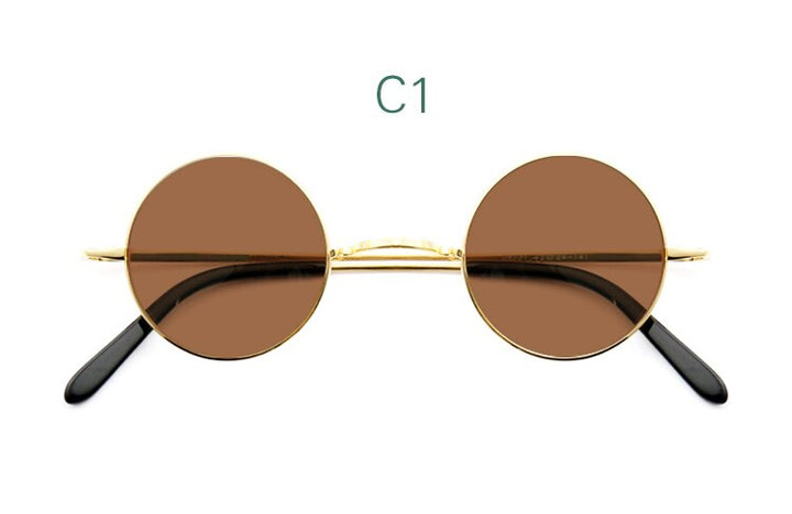 Yujo Unisex Full Rim Small 42mm Round Titanium Polarized Sunglasses Sunglasses Yujo C1 China 