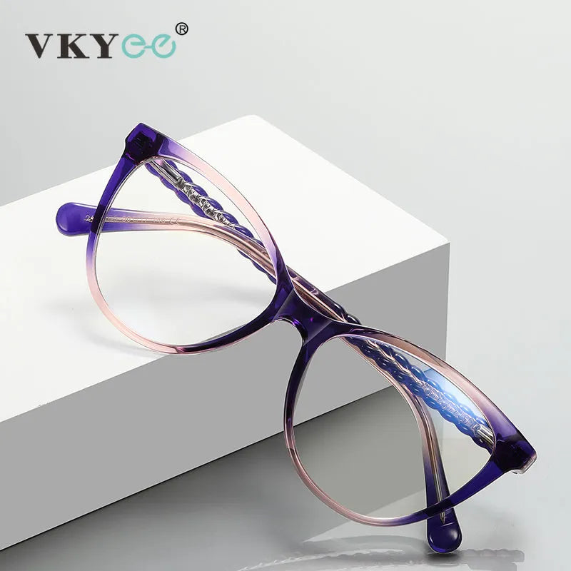 Vicky Unisex Full Rim Tr 90 Stainless Steel Cat Eye Reading Glasses 2136 Reading Glasses Vicky   