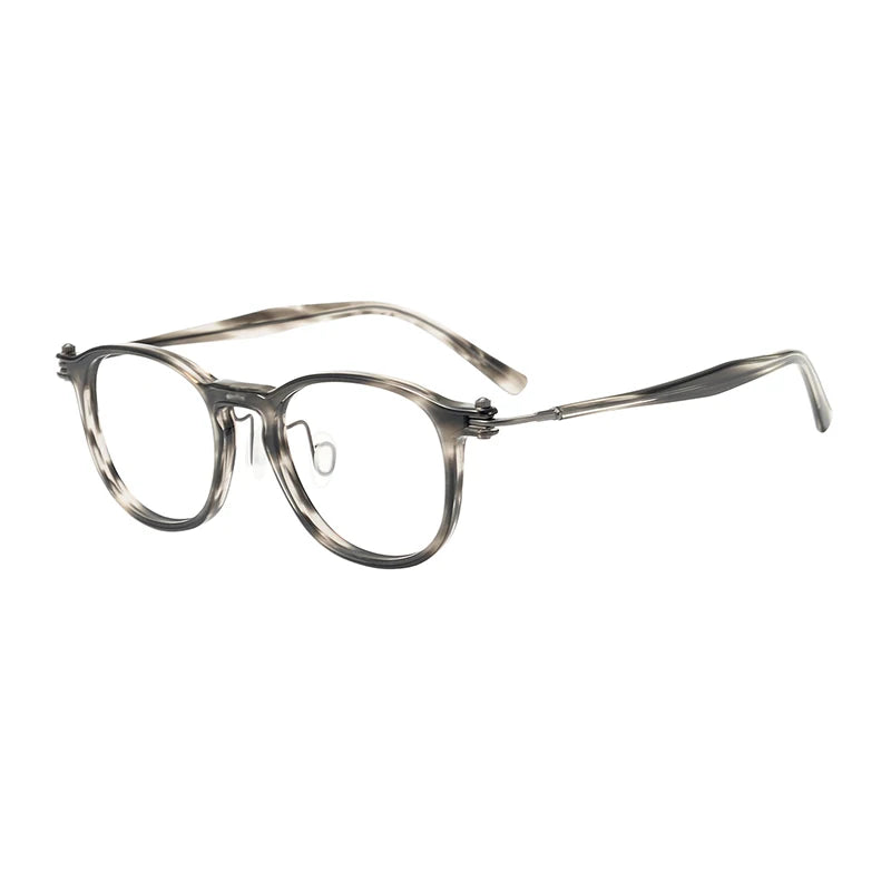 Black Mask Unisex Full Rim Big Square Acetate Titanium Eyeglasses 885585