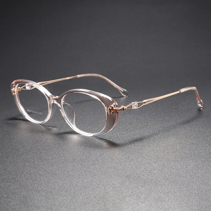 Momoja Women's Full Rim Oval Tr 90 Alloy Spring Hinge Eyeglasses 726020