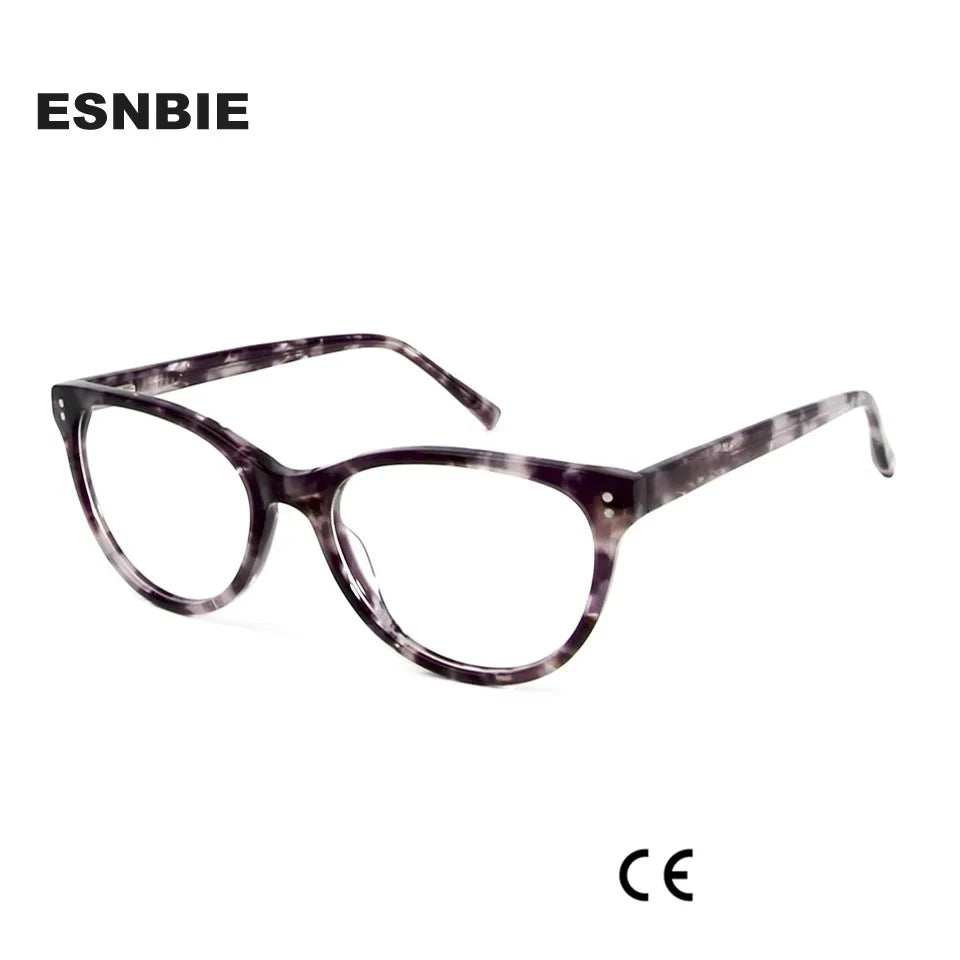 Esnbie Women's Full Rim Square Cat Eye Acetate Eyeglasses 241161 Full Rim Esnbie   