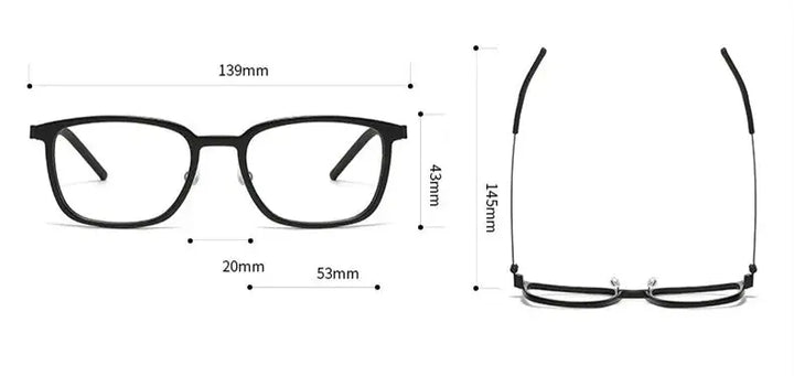 Bobbie Full Rim 180520 Unisex Pure Titanium Square Frames — view 2 | Bobbie at FuzWeb