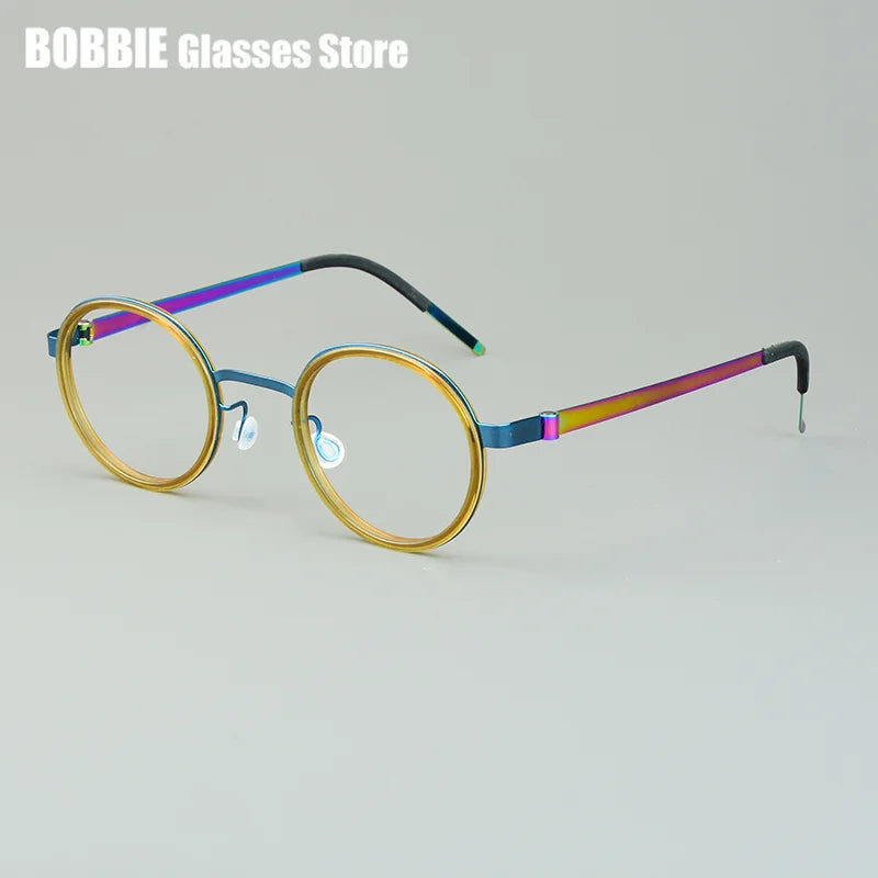 Bobbie Women's Full Rim Round Titanium Acetate Eyeglasses 970769