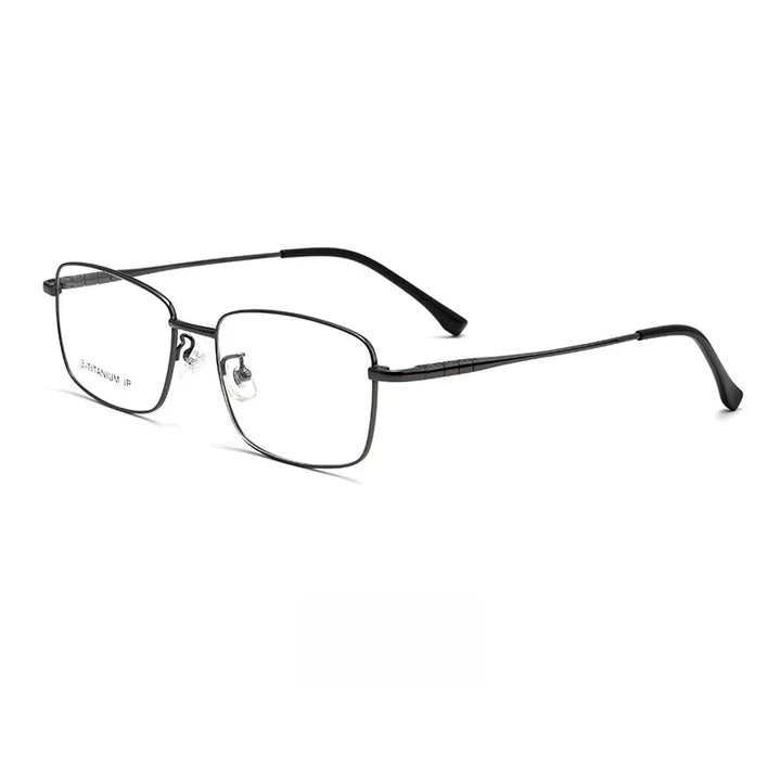 Yimaruili Men's Full Rim Square Titanium Eyeglasses Mc82208 Full Rim Yimaruili Eyeglasses Gun  