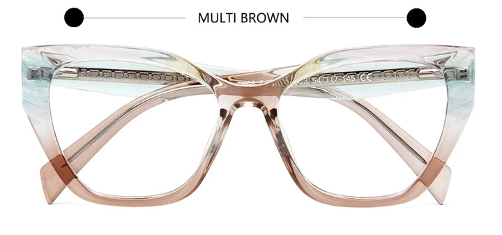 Esnbie Unisex Full Rim Square Cat Eye Tr 90 Titanium Eyeglasses 24071