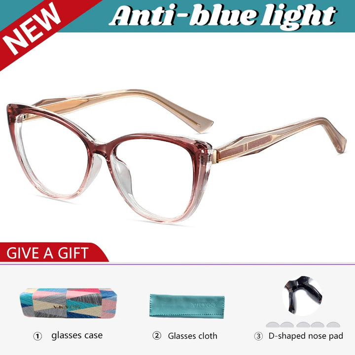 Vicky Women's Full Rim Butterfly Tr 90 Alloy Reading Glasses 582006